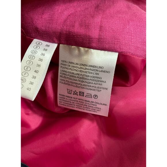 Your Six Sense 100% Linen Pink Midi Skirt Beach Coastal Floral Detail Coquette - Picture 4 of 9